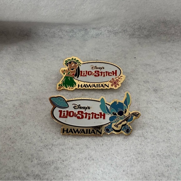 Disney Accessories - Set of 2 LILO & STITCH Hawaiian Airlines Staff Sponsor Pin Disney Hula Hawaii